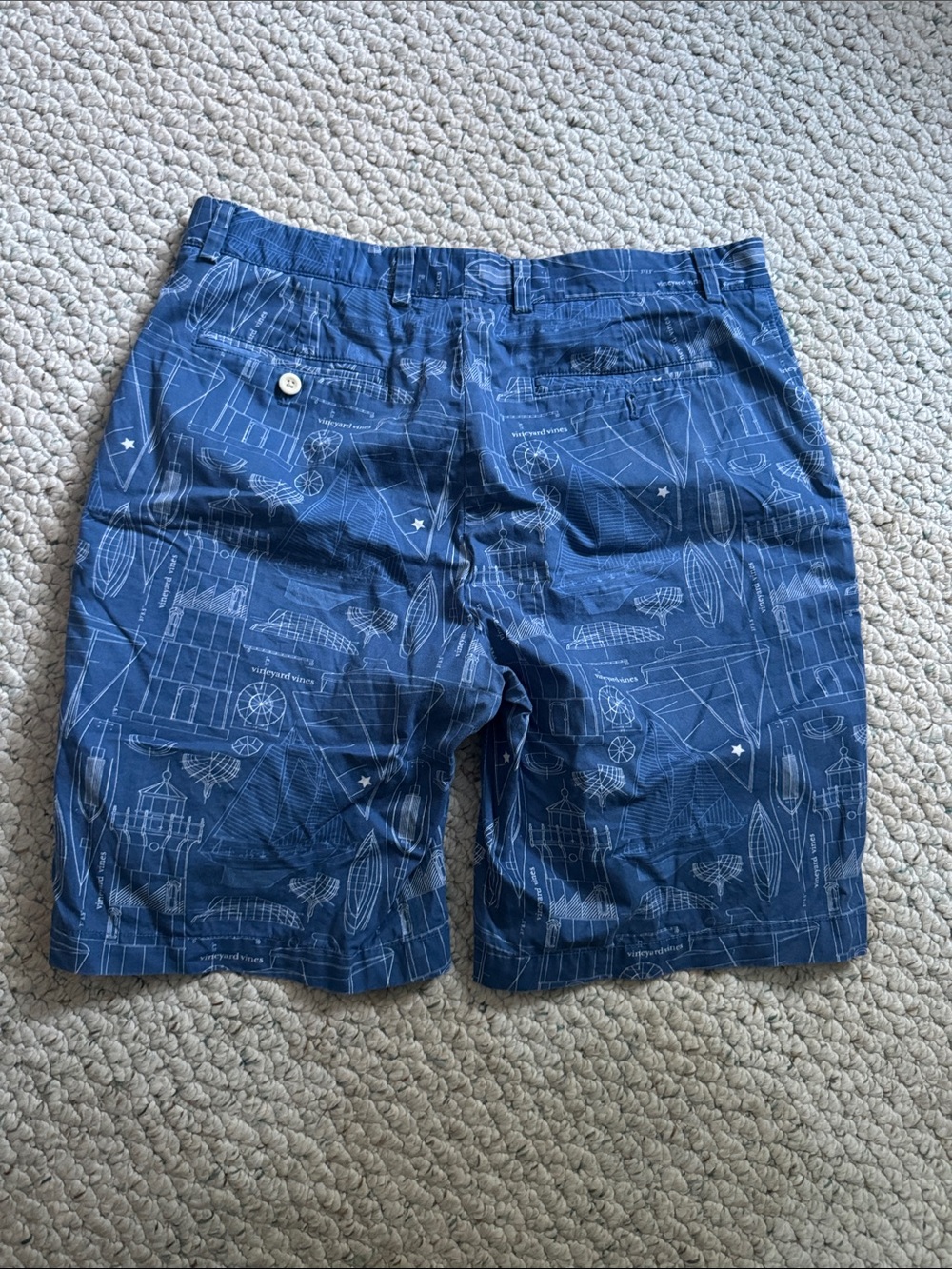 Vineyard Vines Navy Blue Nautical Sketch Print Shorts - Picture 3 of 3